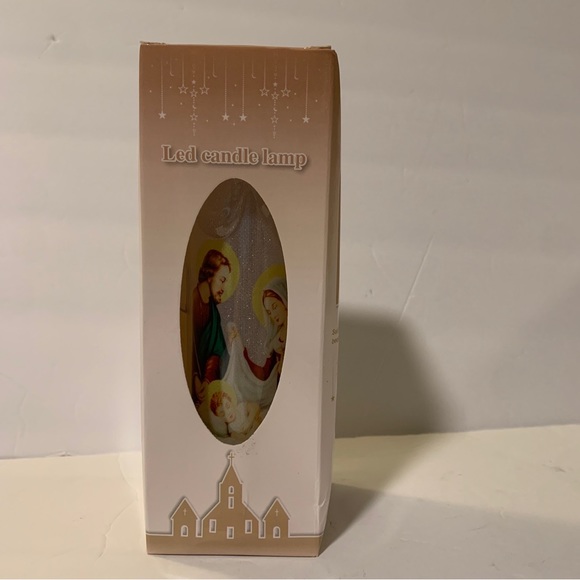 LED 7” Candle Flameles Devotional Religious Holy Family - Nativity New w/ Box - Picture 4 of 6